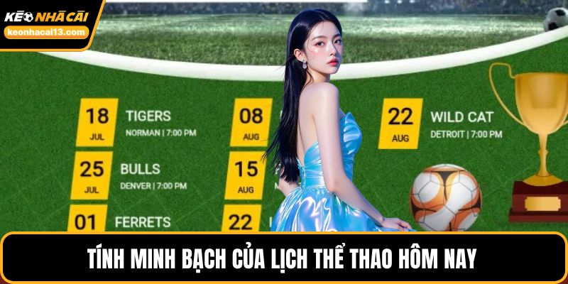 Tính minh bạch của lịch thể thao hôm nay